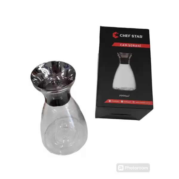 CHEF STAR MENBA CAM SÜRAHİ 1000 ML MNB-4157-58-59