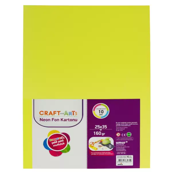 CRAFT ARTS FON KARTONU NEON 16 GR (PKT-10 LU)