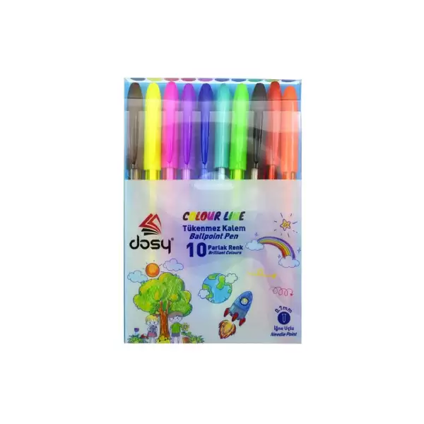 DOSY COLOUR LINE TÜKENMEZ KALEM 10 RENK