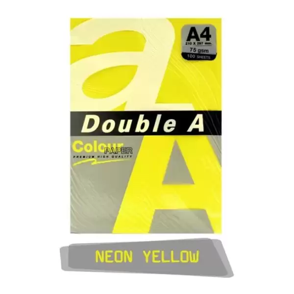 DOUBLE A4 RENKLİ KAĞIT 75 GR FOSFORLU SARI 25 Lİ