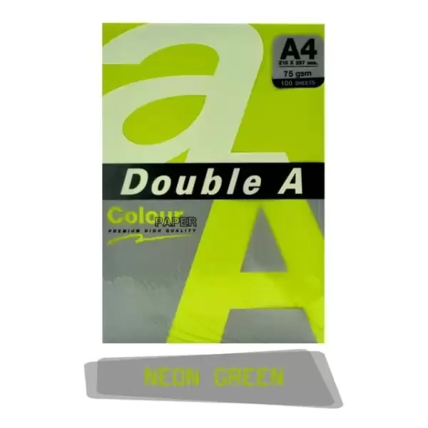 DOUBLE A4 RENKLİ KAĞIT 75 GR FOSFORLU YEŞİL 100 LÜ