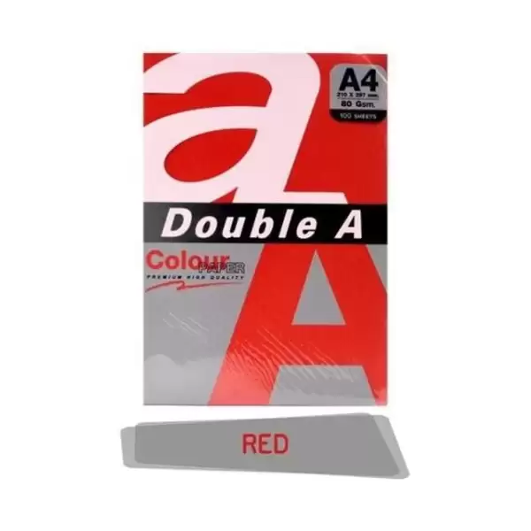 DOUBLE A4 RENKLİ KAĞIT 80 GR KIRMIZI 100 LÜ