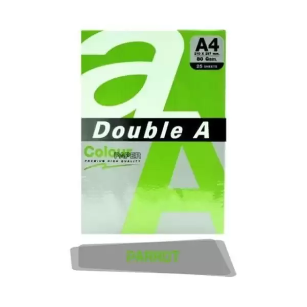 DOUBLE A4 RENKLİ KAĞIT 80 GR PAPAĞAN YEŞİLİ 25 Lİ