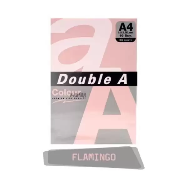 DOUBLE A4 RENKLİ KAĞIT 80 GR PASTEL FLAMİNGO 25 Lİ