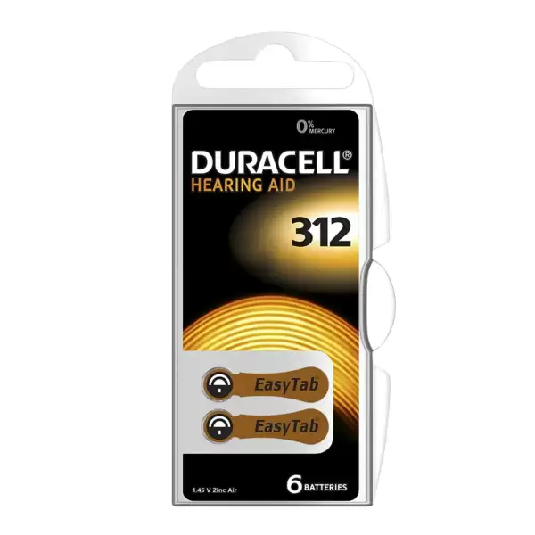 DURACELL KULAKLIK PİLİ NO:312 6 LI (PKT-10 LU)