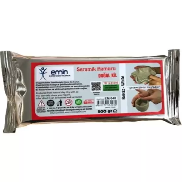 EMİN SERAMİK KİL HAMURU 500 GR BEYAZ