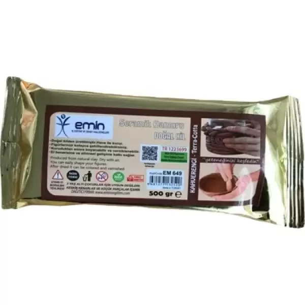 EMİN SERAMİK KİL HAMURU 500 GR KAHVERENGİ