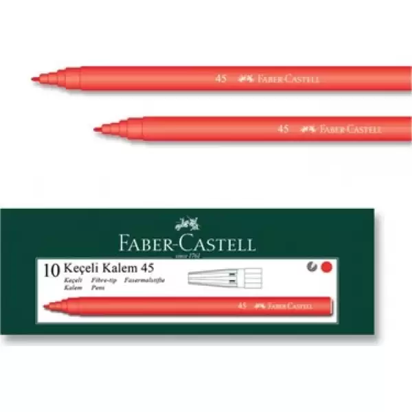 FABER KEÇELİ KALEM TEK RENK KIRMIZI (PKT-10 LU)