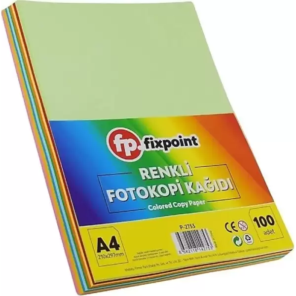 FİXPOİNT FOTOKOPİ KAĞIDI RENKLİ A4 100 LÜ P-2753