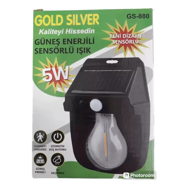 GOLD SILVER GÜNEŞ ENERJİLİ SENSÖR.IŞIK 30 W GS-880