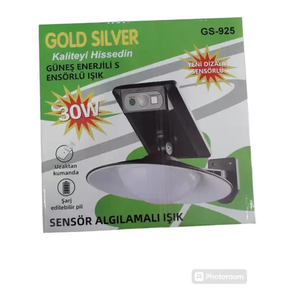 GOLD SILVER GÜNEŞ ENERJİLİ SENSÖR.IŞIK 30 W GS-925