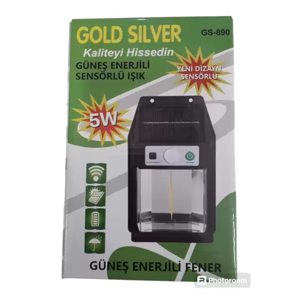 GOLD SILVER GÜNEŞ ENERJİLİ SENSÖR.IŞIK 5 W GS-890