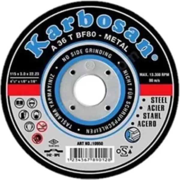 KARBOSAN METAL KES.TAŞ 180 MM DÜZ 910040(PK-25 Lİ)