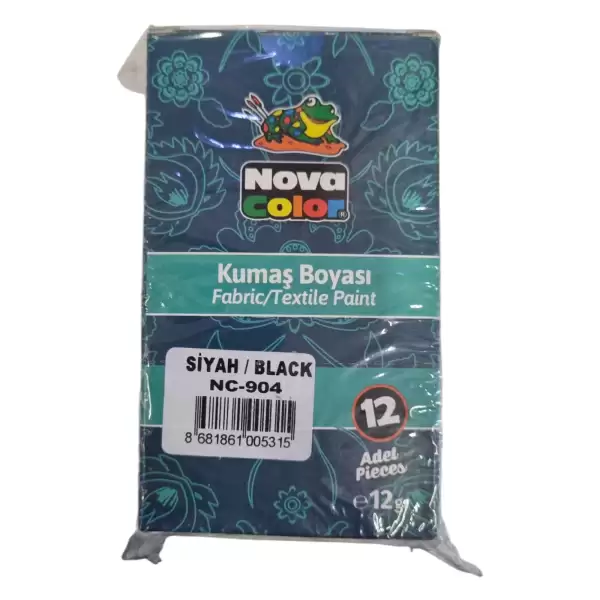 NOVA COLOR KUMAŞ BOYASI SİYAH 12 GR NC-904