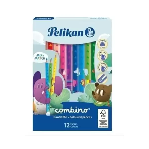 PELİKAN COMBİNO KURU BOYA JUMBO ÜÇGEN 12 Lİ