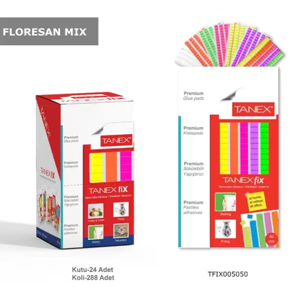 TANEX FİX YAP.FLO MIX COL.RENK 50GR 80 Lİ(KT-24LÜ)