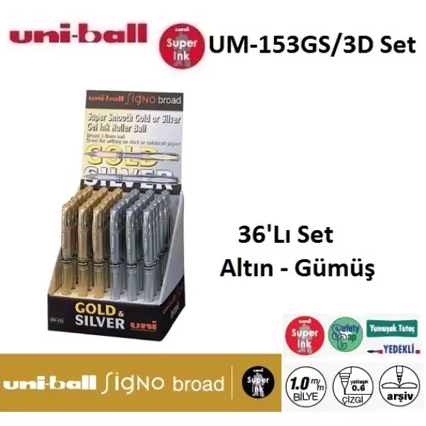 UNİBALL SİGNO DAVETİYE KALEMİ UM-153GS (PKT-36 LI)