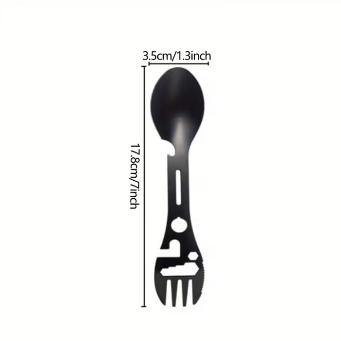 2li Paket Taktiksel Spork Kaşık Çatal - 5 Fonksiyonlu - Paslanmaz Çelik