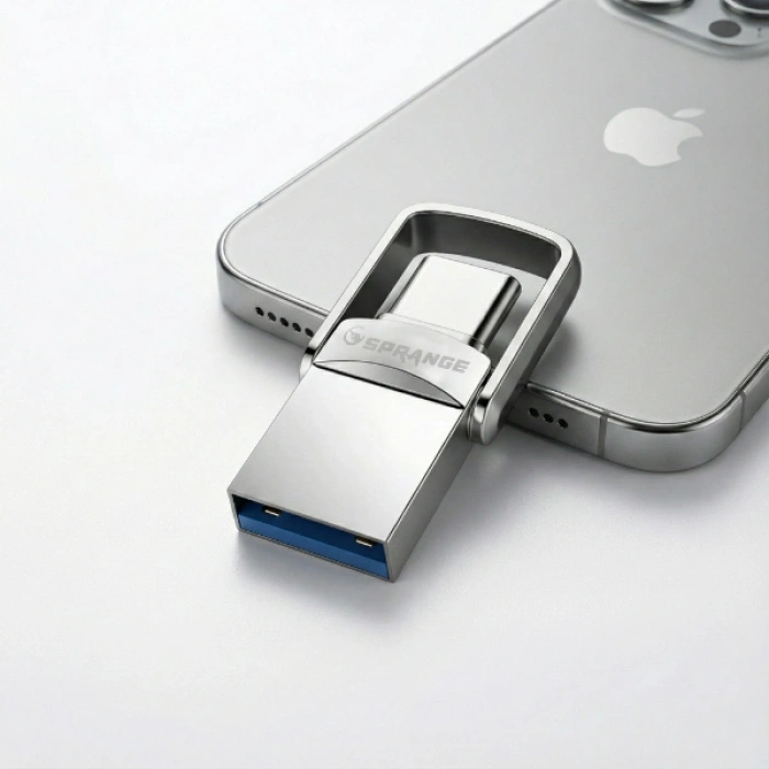2si 1 Arada USB 3.2 Type-C Ve USB 64GB Metal Flash Disk