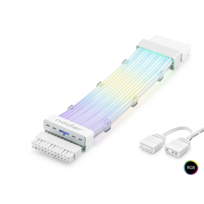 24 Pin Argb Power Supply Uzatma Kablosu Gümüş Kaplamalı Bükülebilir 2 Mm 108 Led Beyaz ND2814W