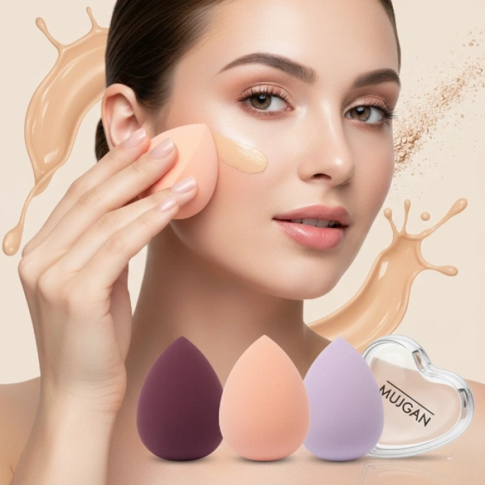 3lü Makyaj Süngeri Seti Kalpli Kutu