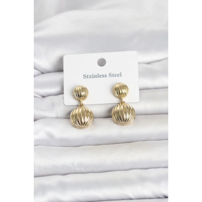 316L Çelik Gold Renk Vintage Model Kadın Küpe TJ-BKP11837