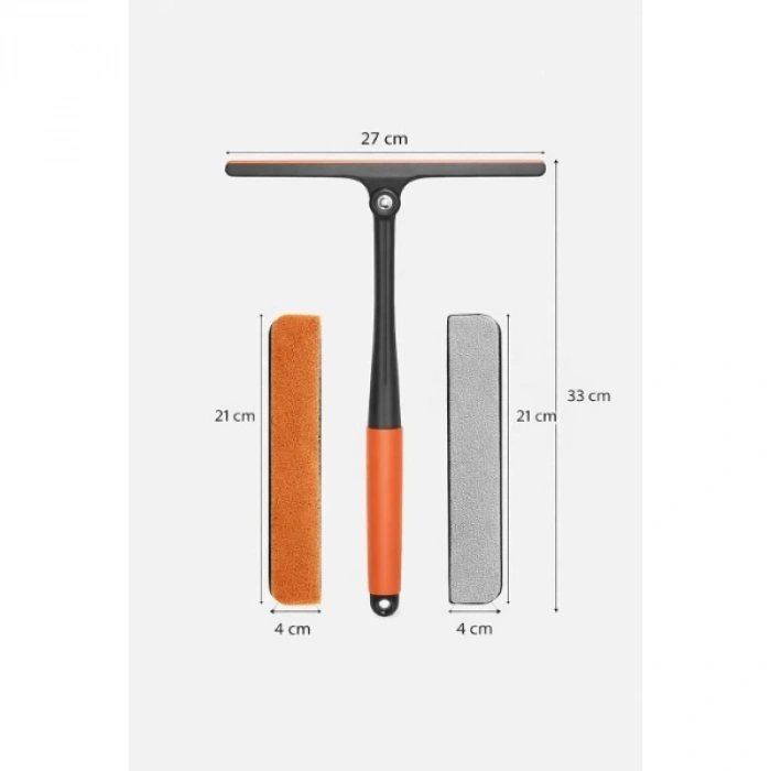 360 Derece Oynar Çift Başlıklı Çekçek Cam Temizleme Aparatı