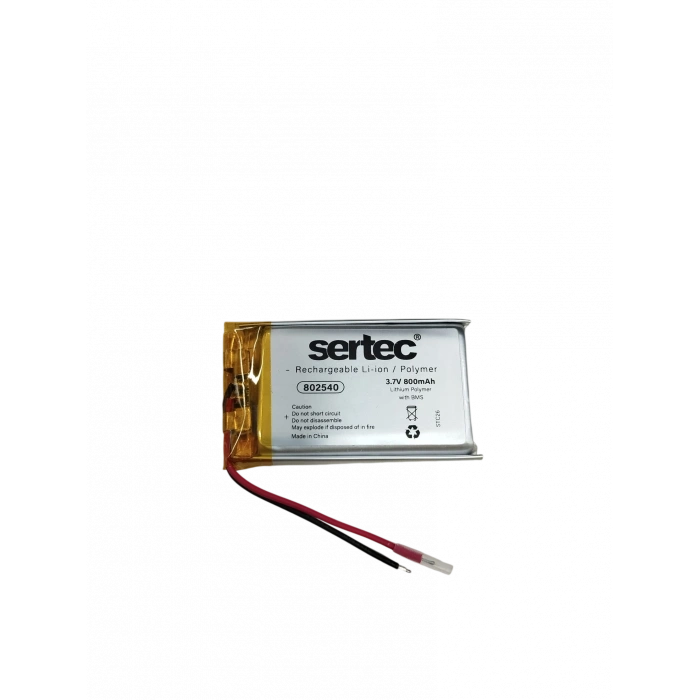 802540 3.7V 800mAh Li-Polymer Pil (Devreli/1.5A)