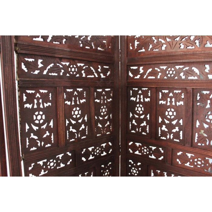 Ahşap Maun Rengi El Oyması Paravan NO:A