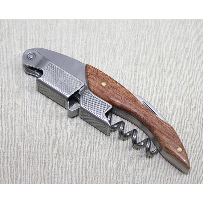 Ahşap Paslanmaz Çelik Tirbuşon Açacak  Liv678