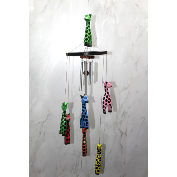 Ahşap Zürafalı Rüzgar Çanı