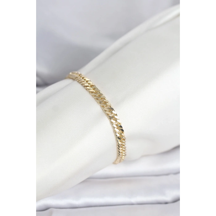 CM 14K Gold Renk Kalın Zincir Model Kadın Bileklik TJ-BB8304
