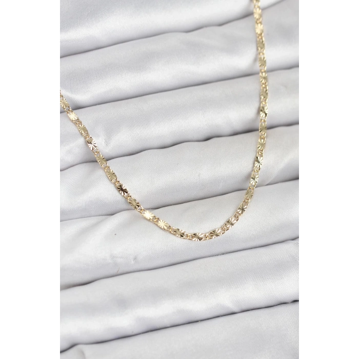 CM 14K Gold Renk Lazerli Zincir Model Kadın Kolye TJ-BKO10923