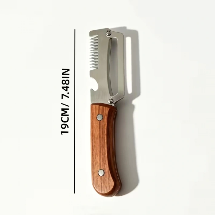 Çok Amaçlı Bıçak - Soyacak - Jülyen Doğrama - Açacak Fonksiyonlu Paslanmaz Çelik 3ü 1 Arada