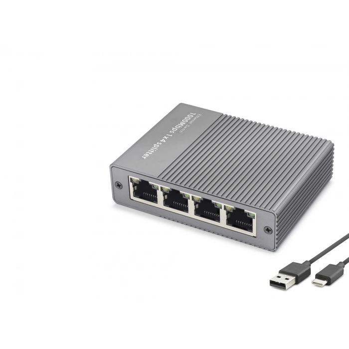Gigabit Ethernet Switch 5 Port Type C Güç Girişli Gri HDX1414