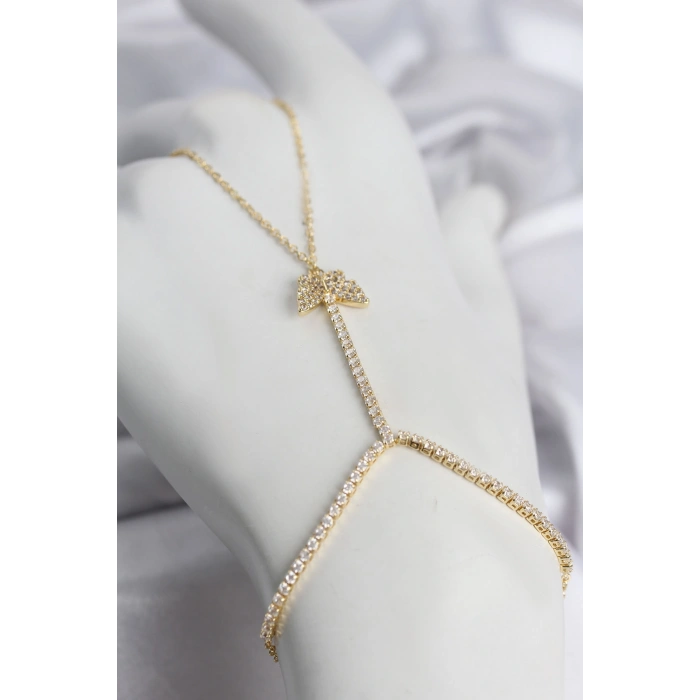 Gold Renk Pirinç Zirkon Taşlı Model Şahmeran TJ-SN769