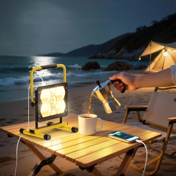 Güneş Enerjili 400 Ledli Powerbank Projektör