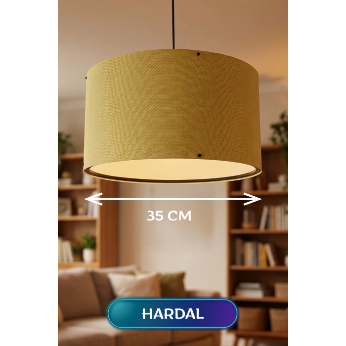 Hardal Kumaş Başlıklı Sarkıt Avize 35 CM