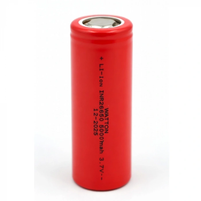 INR 26650 5000mAh 3.7V Li-ion Şarj Edilebilir Pil - Kırmızı