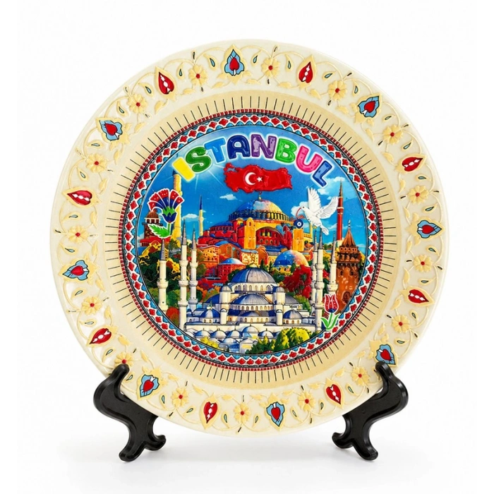 İstanbul Temalı Porselen Dekoratif Tabak 15 Cm Alk5840