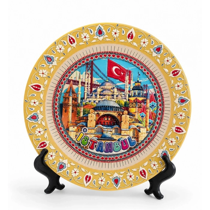 İstanbul Temalı Porselen Dekoratif Tabak 20 Cm Alk5845