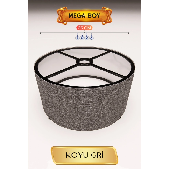 Koyu Gri Lambader Başlığı 35 CM Mega Boy