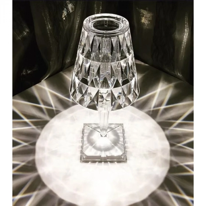 Kristal Abajur LED Kumandalı Ve Dokunmatik Masa Lambası