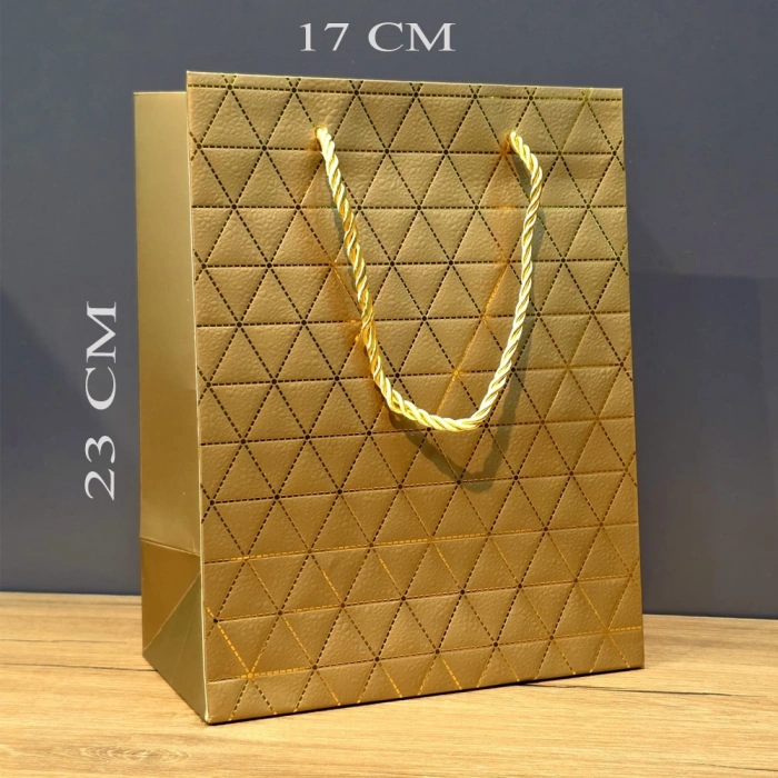Küçük Boy Gold İpli Karton Çanta