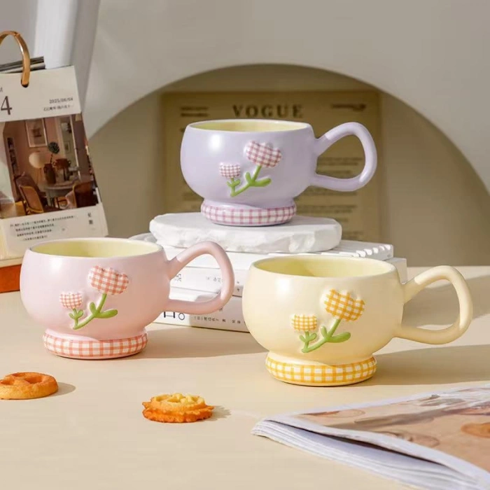 Lale Motifli Seramik Bardak