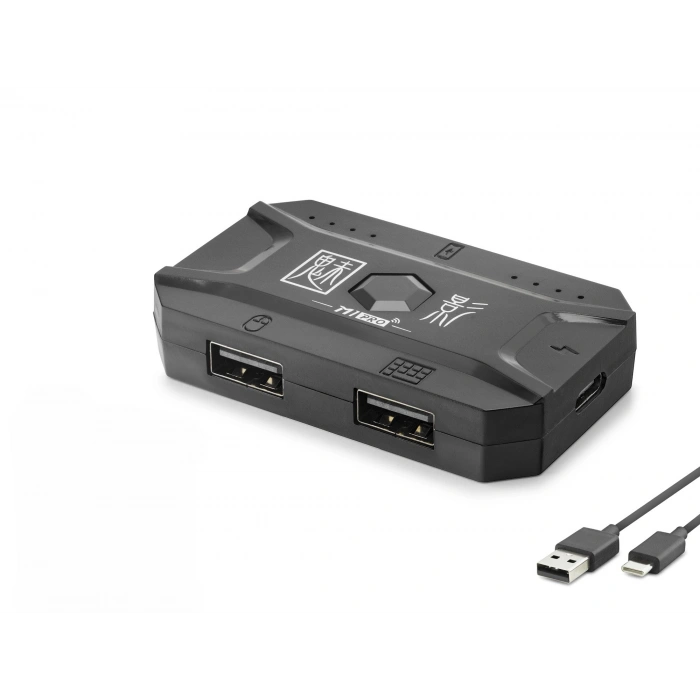 M1 Pro Mobil Oyun Klavye Mouse Dönüştürücü Adaptör Bluetooth 5.0 Type-C Siyah