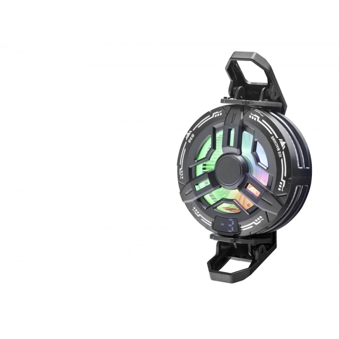 Manyetik Klipsli Telefon Soğutucu Fan Rgb Isı Göstergeli Siyah S38