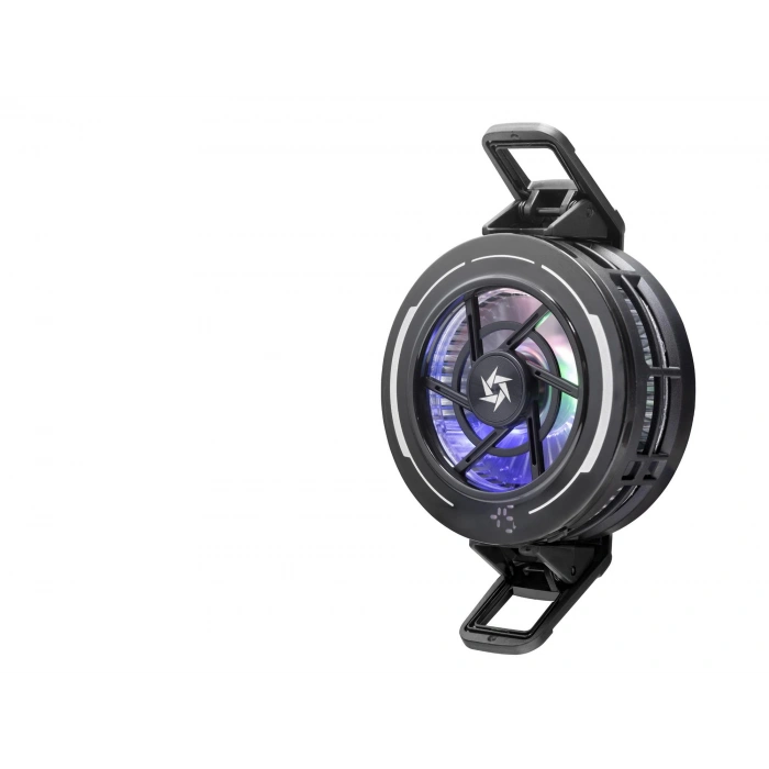 Manyetik Klipsli Telefon Soğutucu Fan Rgb Isı Göstergeli Siyah SL70