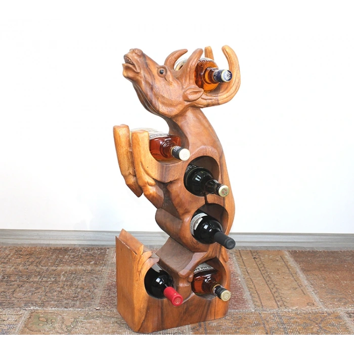 Maun Ağacı El Oyması Geyik Şaraplık 4Ratnı-15