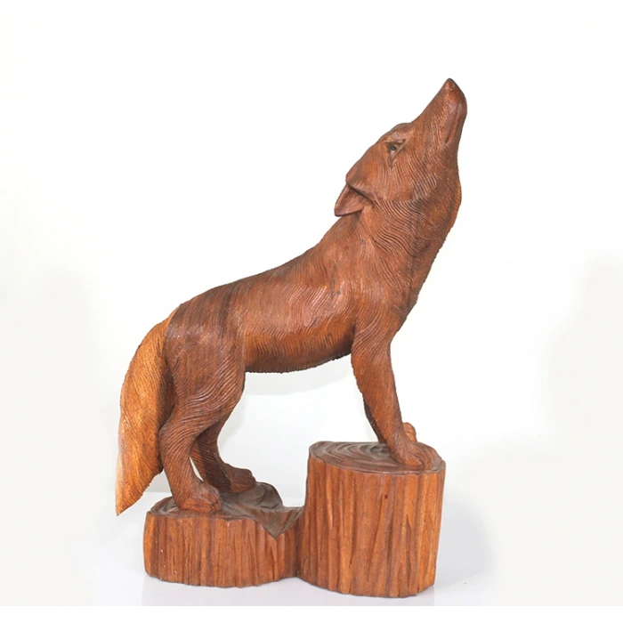 Maun Ağacı El Oyması Kurt Figürü 4Ratnı-17